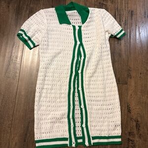 Green and White Women's Dress